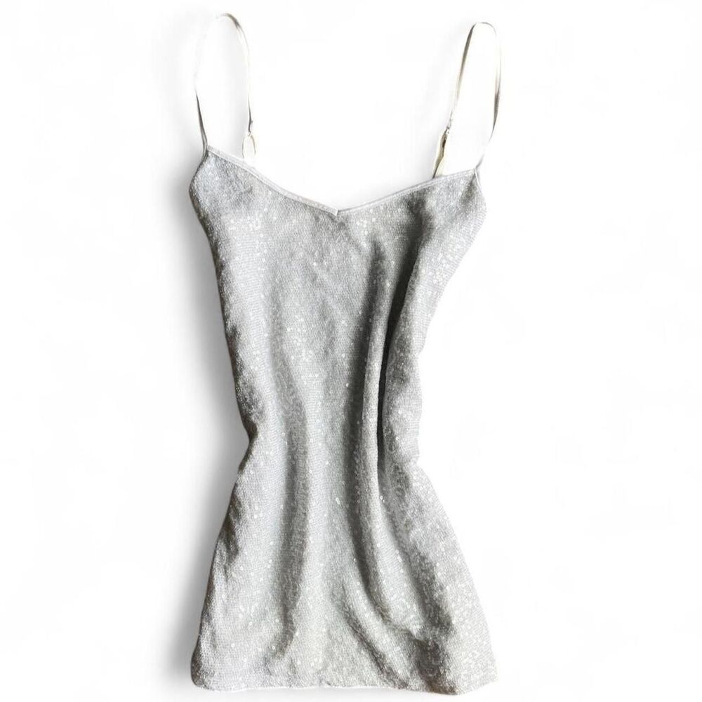 Express Women's Silver beaded tank